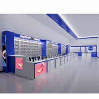 Comptoir de magasin mobile en plastique avec design 3D personnalisé, vitrine pour téléphones, présentoir pour magasin, pour utilisation en centre commercial