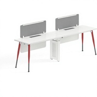 Poste de travail modulaire pour 2 personnes avec cloison pour projets de mobilier de bureau ouvert
