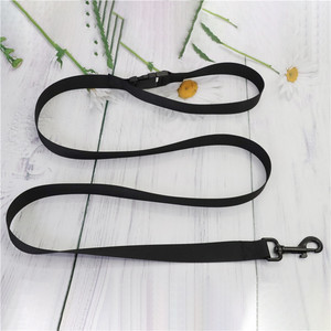 Black Fabric <b>Dog</b> <b>Leash</b> With Buckle Solid Color Pet Traction Belt For Outdoor Use - Product Image 1