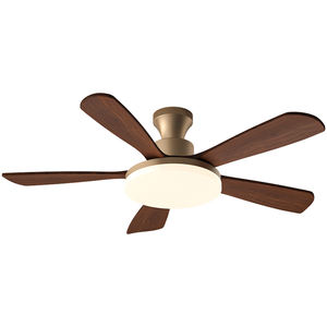 Ventilateur de plafond LED avec télécommande, tendance 2025, européen, en bois de paulownia acrylique, <span class=keywords><strong>5</strong></span> pales, couleur bois brun, pour la maison, l'intérieur, les restaurants - Product Image 5