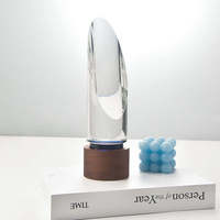 Nouveauté : Trophées en cristal personnalisés style ange, prix d'usine, trophée cylindrique avec base en bois pour décoration de mariage