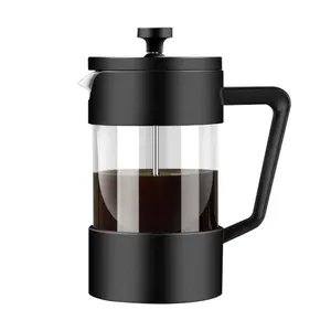 Экологически чистая полипропиленовая стеклянная Оптовая Продажа Высококачественная система фильтров для кофейного плунжера, пользовательский цвет, логотип, черный кофе, французский пресс