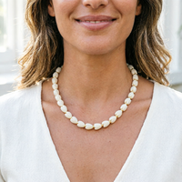 Collier de perles de fleurs de Pikake blanc ivoire, collier de coquillages de magnolia en poudre de corail hawaïen, bijoux pour mariage à la plage, remise de diplôme
