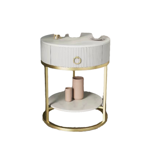 Table basse ronde moderne de luxe en métal avec surface facile à nettoyer, table d'appoint pour canapé de salon, en fer - Product Image 3