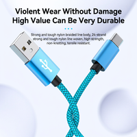 Câble USB tressé USB-C avec cœur en cuivre, durable, anti-emmêlement, charge rapide, transfert de données, plusieurs couleurs – Fournisseur d'usine