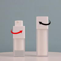 Flacon pompe airless torsadé en acrylique givré de 50 ml avec logo personnalisé pour sérum de soin de la peau