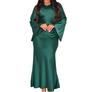 Robe décontractée en satin pour femme, coupe régulière, imprimé floral numérique, lavable, qualité supérieure, personnalisable en gros (OEM) - Product Image 4