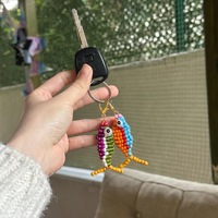 Pendentif poisson perlé coloré le plus vendu à la mode porte-clés bijoux à bricoler soi-même accessoires cadeaux en stock