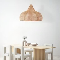 Lustre en rotin de style créatif Wabi-Sabi pour application intérieure pour salon, chambre à coucher, hôtel ou restaurant