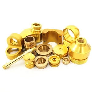 Boîtier cylindrique en laiton plaqué or brillant usiné CNC, avec capuchons usinés en laiton à tolérance serrée pour raccords d'instruments de test - Product Image 6
