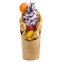 16OZ Waffeln Papier kegel Papier halter für Pommes Frites Crêpe Pancake Food Box