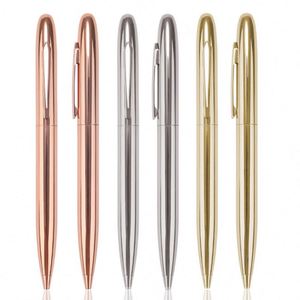 Silver Golden Color Promotion Customize Logo Twist Ballpoint Elegant <b>Pen</b> With Rose <b>Gold</b> Metal Clip - Product Image 1