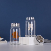 Gobelet en verre transparent personnalisé avec couleur et logo, 500 ml/5 L, portable, réutilisable, grande capacité, pour jus, lait, eau