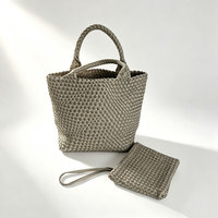Sac fourre-tout tissé avec pochette intérieure zippée amovible, grand sac à bandoulière pour les voyages, le travail et le quotidien, commande personnalisée OEM