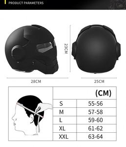 Casco de Motocicleta con Diseño Artístico de Iron Man y Transformers, Casco Integral de Seguridad, Casco Retro sin Visera - Product Image 4