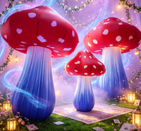 Ballon gonflable en forme de champignon pour l'intérieur et l'extérieur avec lumières LED, décoration pour événements thématiques