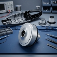 Moteur électrique silencieux et compact pour aspirateur 12V 24V DC, ensemble moteur d'aspiration avec rotor équilibré pour les fabricants d'appareils électroménagers