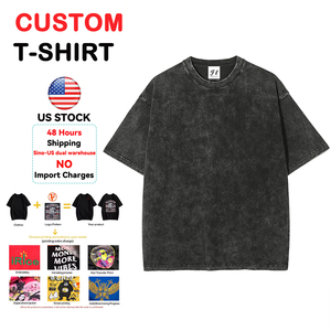 260gsmヘビーウェイト無地Tシャツ ヴィンテージウォッシュドコットン メンズ US倉庫 大量供給 - Product Image 6