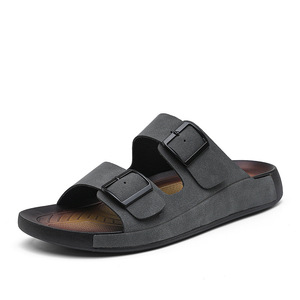 <span class=keywords><strong>Sandales</strong></span> pour hommes, tongs de plage, tongs en liège d'été avec sangles à boucle réglables - Product Image 2