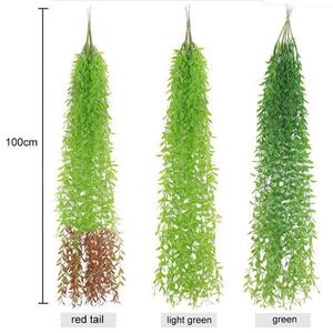 Flores artificiales, <span class=keywords><strong>sauce</strong></span> <span class=keywords><strong>llorón</strong></span>, plantas de plástico, hojas verdes, vid colgante, guirnalda de hiedra sintética para decoración de jardín y hogar - Product Image 1