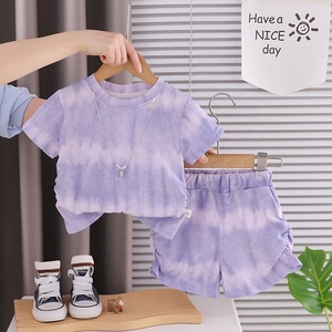 <span class=keywords><strong>ชุด</strong></span>สองชิ้นแขนสั้นลายมัด<span class=keywords><strong>ย้อม</strong></span>ประดับด้วยเพชรเทียมสำหรับเด็กวัยหัดเดินเด็กผู้หญิง<span class=keywords><strong>ชุด</strong></span>ลำลองฤดูร้อน - Product Image 3