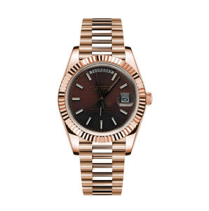 Montre de luxe S Luxury Weekly Diary, or rose, double calendrier, entièrement incrustée de diamants, 36/39 mm, chiffres romains, tendance - Product Image 3