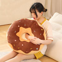 Coussin en peluche en forme de beignet au chocolat moelleux en gros, dessert, pain, oreiller de couchage, canapé, jouets en peluche, cadeau pour fille, coussin en peluche pour enfant, canapé