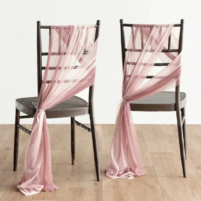 Hot bán trang trí đám cưới tăng Vàng ghế sashes Bộ 8 miếng ghế Màn vải tuyn ghế Sash trên bán