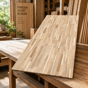 Tablero de madera natural para uniones de dedales ofrece una durabilidad confiable y un acabado impecable para mesas, armarios, estantes e interiores. - Product Image 1