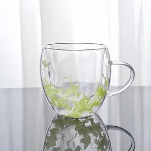 Tasse en verre borosilicate haute résistance, tasse à fleurs séchées à double paroi, tasse à café en verre résistant aux hautes températures - Product Image 5