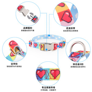 ปลอกคอสุนัข ไนลอน หัวเข็มขัดโลหะ ขนาดเล็ก กลาง ใหญ่ สำหรับสุนัข - Product Image 2