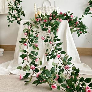 Guirnalda de Flores Artificiales de Rosas de 180 cm de Alta Calidad al por Mayor con Hojas Verdes para Decoración de Bodas y Fiestas en el Hogar - Product Image 5