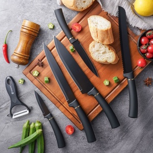 Premium Kitchen <b>Knife</b> <b>Set</b> Non-stick Black Coated Chef <b>Knives</b> <b>Set</b> Professional Kitchen <b>Knife</b> With <b>Knife</b> Block - Product Image 6