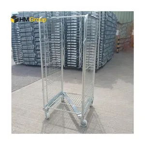 Cage de rouleau de cadre de blanchisserie Z en métal pliable de transport galvanisé pliable