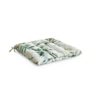 Cuscino Trapuntato per Sedia 40x40x5 Cm Idrorepellente con Motivo Floreale per Uso Interno ed Esterno, Supporto Lombare con Imbottitura in Fibra di Poliestere - Product Image 1