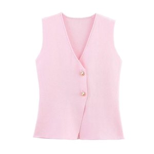 Chaleco de Punto Casual Multicolor de Moda para Mujer Europea y Americana - Product Image 2