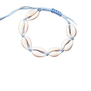 <b>Shell</b> Anklet Blue Waxed Thread Handwoven Unisex Beach Jewelry Yiwu Spring 2025 - Product Image 5