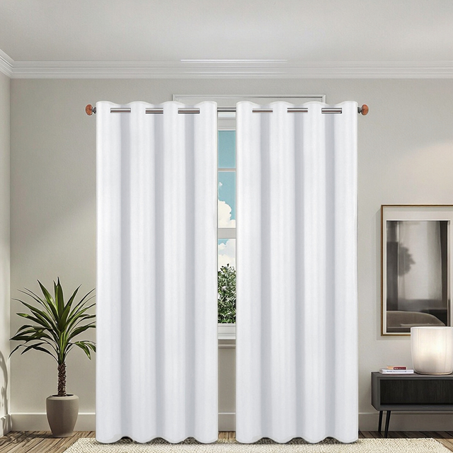 XinLan Stock Low MOQ Woven Blackout Curtains 100% Polyester 96 Inch Length Modern Style Insulated Grommet Bedroom Curtain