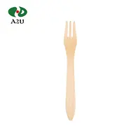 Tek kullanımlık bambu ahşap Mini dondurma kaşık ve meyve Forks tek kullanımlık ahşap çatal bıçak kaşık seti