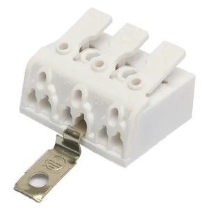 TOP HENGDA releasable push wire terminals 3 poles terminal Block for Cable press release quick connector