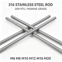 DIN975 316 Stainless Steel Zinc Plated Marine Grade Fully Threaded Stud M6-M20 High Corrosion Resistant Fastener Marine
