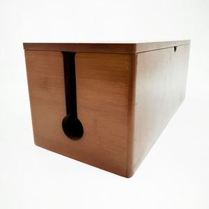 Caja de Almacenamiento para Cables de Bambú de 2L, Organizador Electrónico Duradero con Tapa para Gestión de Cables de Router - Product Image 1