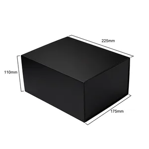 Fast Deliver Foldable Packaging Boxes Apparel Packaging Boxes Paperboard Clothes Shoes Black Matte Magnetic Gift Box