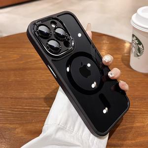 Para 14promax Phone Case <span class=keywords><strong>Eagle</strong></span> Eye Absorción magnética Negro Simple IPhone15 Botón de metal todo incluido 13 - Product Image 6