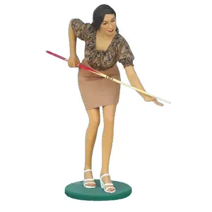 life sized fiber glass figurine billiard girl