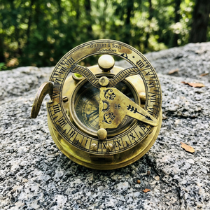 Nautical Brass Sundial <b>Compass</b> Waterproof Pointer Dial Pocketable Camping Hiking Guide Wooden Box Navigation Tool Gift Outdoor - Product Image 3