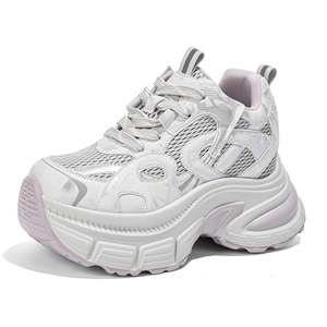 Nouvelle collection Printemps-Été 2026 : Baskets décontractées pour femmes, respirantes en maille, à semelle épaisse rehaussante, adaptées aux petites tailles - Product Image 1