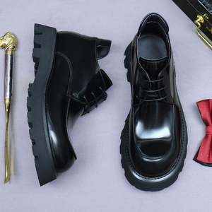 Bottes d'automne décontractées pour hommes de haute qualité, en cuir verni, à semelle épaisse, à lacets, imperméables, pointues et légères - Product Image 5