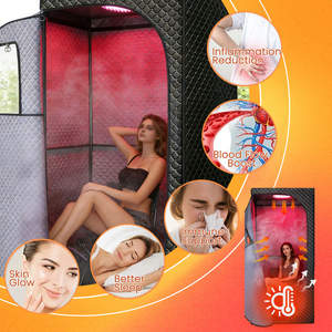 Sauna infrarouge pliable portable pour une personne, avec douche vapeur intégrée, en matériaux durables, pour usage domestique (sec et humide) - Product Image 4