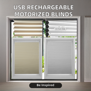 USB Rechargeable Double Cell <strong>Honeycomb</strong> Vertical Cellular <strong>Blinds</strong> French Hotel-Style No Drill Electric Motorized Built-In WIFI - Product Image 6